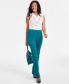 Inc International Concepts Women's High-rise Pull-on Flare-leg Pants, Created For Macy's In Green Tourmalin