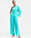 Inc International Concepts Women's High-rise Satin Palazzo Pants, Exclusively At Macy's In Blue