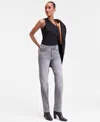 Inc International Concepts Women's High-rise Straight-leg Jeans, Macy's Exclusive In Gray