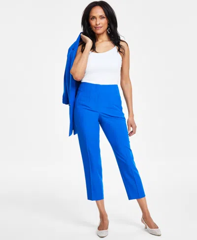 Inc International Concepts Women's High Rise Tapered Cropped Pants, Created For Macy's In Intense Cobalt
