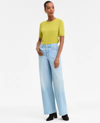 Inc International Concepts Women's High-rise Wide-leg Jeans, Macy's Exclusive In Blue