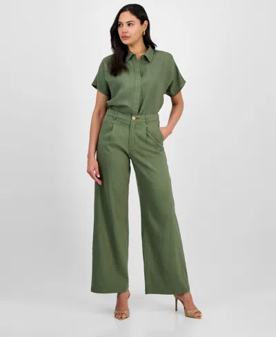 Inc International Concepts Women's High Rise Wide-leg Pants, Exclusively At Macy's In Olivine