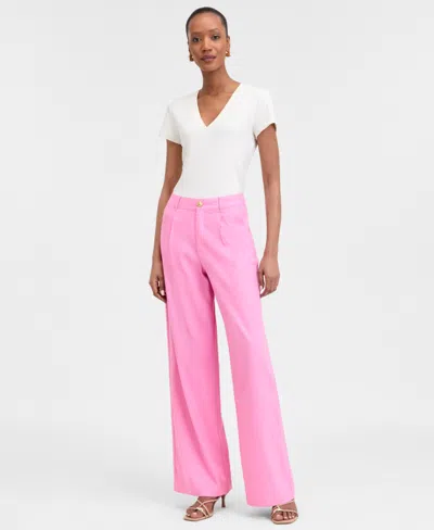 Inc International Concepts Women's High Rise Wide-leg Pants, Exclusively At Macy's In Pink Shade