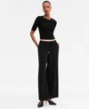 Inc International Concepts Women's High-rise Wide-leg Pants, Macy's Exclusive In Black