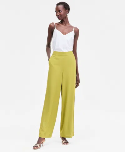 Inc International Concepts Women's High-rise Wide-leg Pants, Macy's Exclusive In Yellow