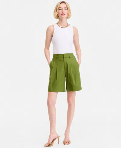 Inc International Concepts Women's High-rise Bermuda Shorts, Exclusively At Macy's In Green