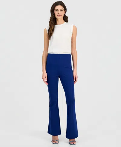 Inc International Concepts Women's High-rise Ponte Flare-hem Pants, Created For Macy's In Dark Roast