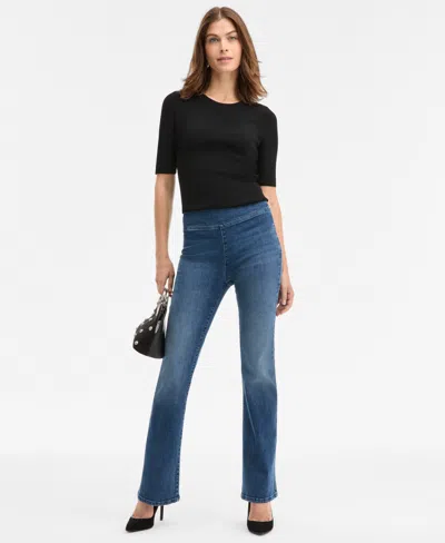 Inc International Concepts Women's High-rise Pull-on Bootcut Jeans, Macy's Exclusive In Blue