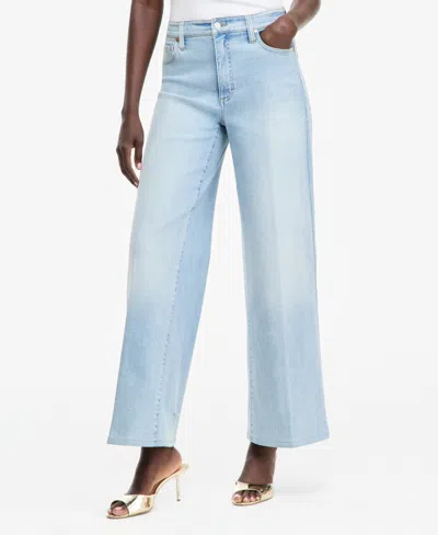 Inc International Concepts Women's High-rise Wide-leg Jeans, Macy's Exclusive In Marin Wash