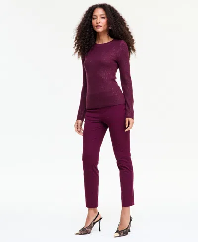 Inc International Concepts Women's Incredible Stretch High-rise Pull-on Skinny Pants, Macy's Exclusive In Berry Wine