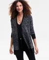Inc International Concepts Plus Size Animal Jacquard Cardigan High Rise Leggings Macys Exclusive In Black