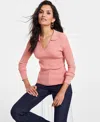 Inc International Concepts Women's Johnny-collar Sweater, Created For Macy's In Desert Sanddune