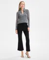 Inc International Concepts Women's Printed Knit Utility Shirt, Exclusively At Macy's In Gray