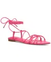 Inc International Concepts Women's Kharmaa Lace-up Flat Sandals, Exclusively At Macy's In Pink Smooth