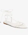 Inc International Concepts Women's Kharmaa Lace-up Flat Sandals, Exclusively At Macy's In White Smooth