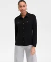 Inc International Concepts Women's Knit Utility Shirt, Exclusively At Macy's In Black