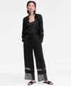 Inc International Concepts Women's Lace-hem Pull-on Pants, Macy's Exclusive In Black