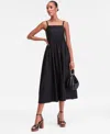 Inc International Concepts Women's Lace-inset Midi Dress, Macy's Exclusive In Black