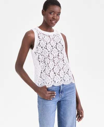 Inc International Concepts Women's Lace Sleeveless Top, Macy's Exclusive In White