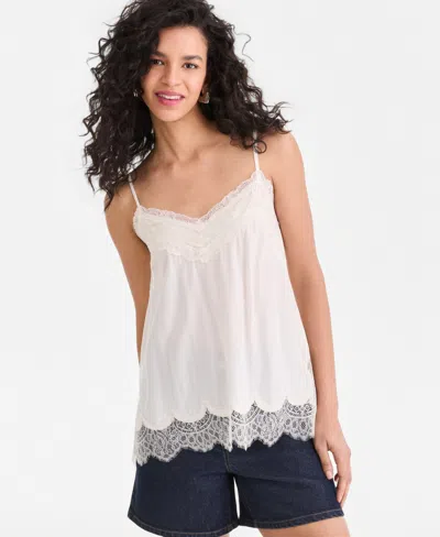 Inc International Concepts Women's Lace Trim Camisole, Macy's Exclusive In White