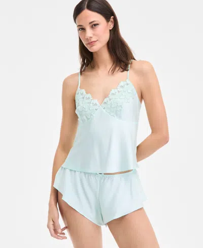 Inc International Concepts Women's Lace-trim Satin Cami Flutter Short Set, Exclusively At Macy's
