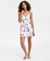 Inc International Concepts Women's Lace-trim Satin Chemise, Exclusively At Macy's In Ava Blooms