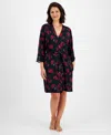 Inc International Concepts Women's Lace-trim Modal Knit Wrap Robe, Created For Macy's In Small Peony
