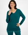Inc International Concepts Women's Lace-trim Tunic Sweater, Created For Macy's
