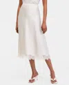 Inc International Concepts Women's Lace-trim Satin Midi Skirt, Macy's Exclusive In White