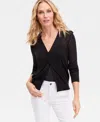 Inc International Concepts Women's Lightweight Metallic-knit V-neck Cardigan, Macy's Exclusive In Black