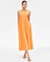 Inc International Concepts Women's Linen-blend Halter Midi Dress, Exclusively At Macy's