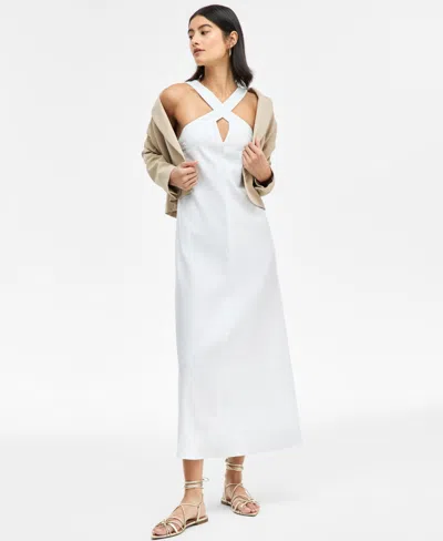 linen dress cap sleeve MAPLE-2 linen dress
