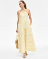 Inc International Concepts Women's Linen-blend Halter Midi Dress, Exclusively At Macy's In Mabry Stri