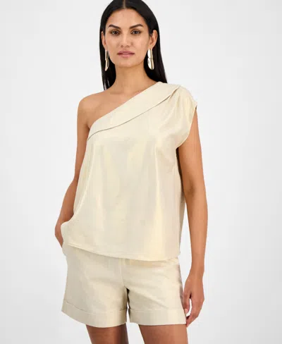 Inc International Concepts Women's Linen-blend One-shoulder Top, Exclusively At Macy's