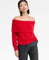 Inc International Concepts Womens Lofty Off The Shoulder Sweater P Xs Xxl Macys Exclusive In Red