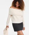 Inc International Concepts Women's Lofty Off-the-shoulder Sweater, Macy's Exclusive In White