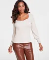 Inc International Concepts Women's Lurex Sweetheart Sweater, Created For Macy's In White W Go