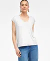 Inc International Concepts Women's Luxe Layering Top, Exclusively At Macy's In Bright White