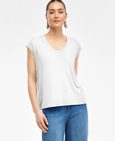 Inc International Concepts Women's Luxe Layering Top, Exclusively At Macy's In Bright White