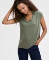 Shop Inc International Concepts Women's Luxe Layering Top, Exclusively At Macy's In Olivine