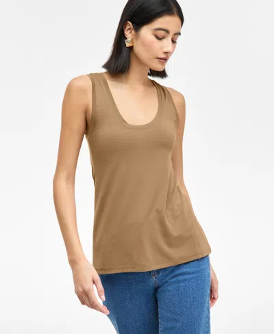 Inc International Concepts Women's Luxe Scoop-neck Tank Top, Exclusively At Macy's