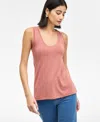 Inc International Concepts Women's Luxe Scoop-neck Tank Top, Exclusively At Macy's In Copper Bro