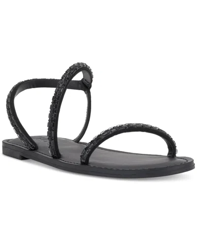 Inc International Concepts Women's Mahlah Embellished Asymmetrical Sandals, Created For Macy's In Black Bling