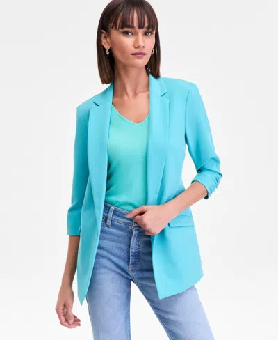Inc International Concepts Women's Menswear Blazer, Created For Macy's In Blue