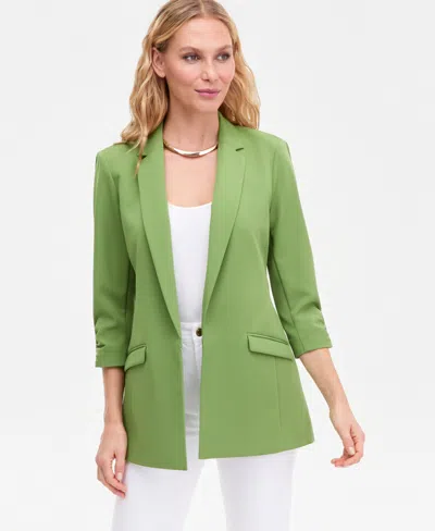 Inc International Concepts Women's Menswear Blazer, Created For Macy's In Green