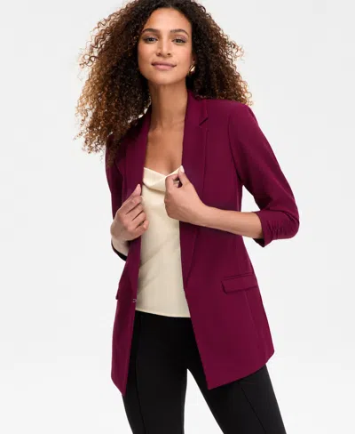 Inc International Concepts Women's Menswear Blazer, Created For Macy's In Burgundy