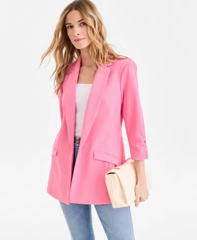 Inc International Concepts Women's Menswear Blazer, Created For Macy's In Pink