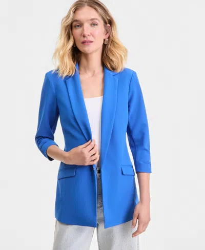 Inc International Concepts Women's Menswear Blazer, Created For Macy's In Blue