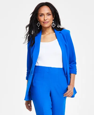 Inc International Concepts Women's Menswear Blazer, Created For Macy's In Intense Cobalt