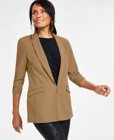 Inc International Concepts Women's Menswear Blazer, Created For Macy's In Warm Toffee